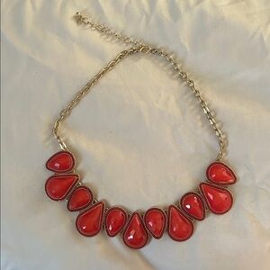 Elegant Red Teardrop Necklace
